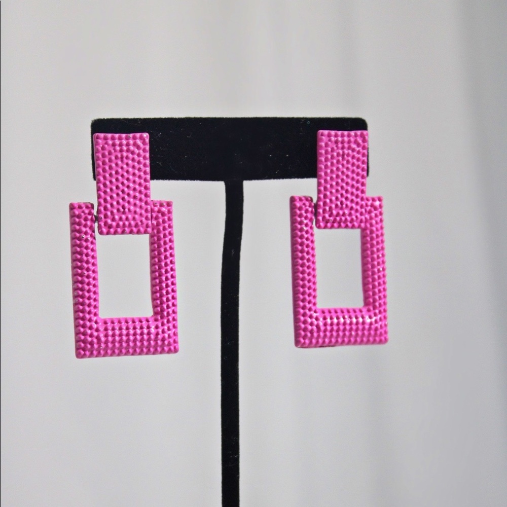 Hot pink earrings